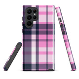 Pink, White and Blue Surfer Plaid Tough Case for Samsung® Galaxy Phone