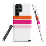 Orange and Pink Classic Surf Stripes Tough Case for Samsung® Galaxy Phone