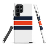 Navy Blue and Orange Classic Surf Stripes Tough Case for Samsung® Phone