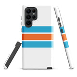 Aqua Blue and Orange Classic Surf Stripes Tough Case for Samsung® Phone