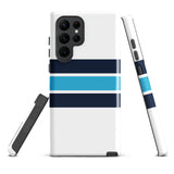 Navy Blue and Aqua Classic Surf Stripes Tough Case for Samsung® Phone