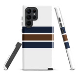 Navy Blue and Brown Classic Surf Stripes Tough Case for Samsung® Phone