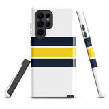 Navy Blue and Yellow Classic Surf Stripes Tough Case for Samsung® Phone