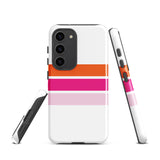 Orange and Pink Classic Surf Stripes Tough Case for Samsung® Galaxy Phone