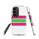 Hot Pink and Lime Green Classic Surf Stripes Tough Case for Samsung® Phone