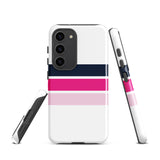 Navy Blue and Pinks Classic Surf Stripes Tough Case for Samsung® Galaxy Phone