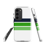 Navy Blue and Greens Classic Surf Stripes Tough Case for Samsung® Galaxy Phone