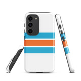 Aqua Blue and Orange Classic Surf Stripes Tough Case for Samsung® Phone