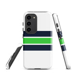 Navy Blue and Lime Classic Surf Stripes Tough Case for Samsung® Phone