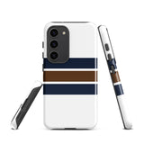 Navy Blue and Brown Classic Surf Stripes Tough Case for Samsung® Phone