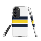 Navy Blue and Yellow Classic Surf Stripes Tough Case for Samsung® Phone