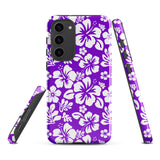 Purple and White Hawaiian Flowers Tough Case for Samsung® Galaxy Phone