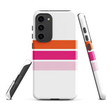 Orange and Pink Classic Surf Stripes Tough Case for Samsung® Galaxy Phone