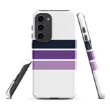 Navy Blue and Purple Classic Surf Stripes Tough Case for Samsung® Galaxy Phone