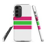 Hot Pink and Lime Green Classic Surf Stripes Tough Case for Samsung® Phone