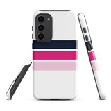 Navy Blue and Pinks Classic Surf Stripes Tough Case for Samsung® Galaxy Phone