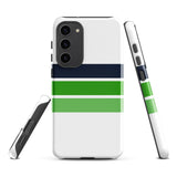 Navy Blue and Greens Classic Surf Stripes Tough Case for Samsung® Galaxy Phone