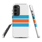 Aqua Blue and Orange Classic Surf Stripes Tough Case for Samsung® Phone