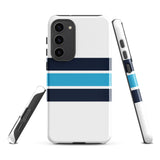 Navy Blue and Aqua Classic Surf Stripes Tough Case for Samsung® Phone