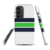 Navy Blue and Lime Classic Surf Stripes Tough Case for Samsung® Phone