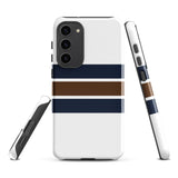 Navy Blue and Brown Classic Surf Stripes Tough Case for Samsung® Phone