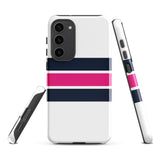 Navy Blue and Hot Pink Classic Surf Stripes Tough Case for Samsung® Phone