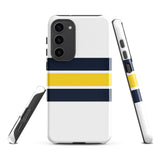 Navy Blue and Yellow Classic Surf Stripes Tough Case for Samsung® Phone