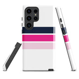 Navy Blue and Pinks Classic Surf Stripes Tough Case for Samsung® Galaxy Phone