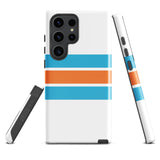 Aqua Blue and Orange Classic Surf Stripes Tough Case for Samsung® Phone