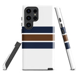 Navy Blue and Brown Classic Surf Stripes Tough Case for Samsung® Phone