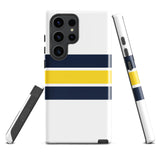 Navy Blue and Yellow Classic Surf Stripes Tough Case for Samsung® Phone