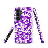 Purple and White Hawaiian Flowers Tough Case for Samsung® Galaxy Phone