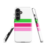 Preppy Lime Green and Pinks Classic Surf Stripes Tough Case for Samsung® Galaxy Phone