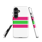 Hot Pink and Lime Green Classic Surf Stripes Tough Case for Samsung® Phone