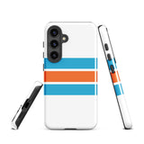 Aqua Blue and Orange Classic Surf Stripes Tough Case for Samsung® Phone