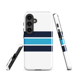 Navy Blue and Aqua Classic Surf Stripes Tough Case for Samsung® Phone