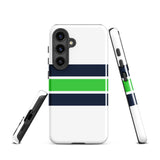 Navy Blue and Lime Classic Surf Stripes Tough Case for Samsung® Phone