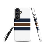 Navy Blue and Brown Classic Surf Stripes Tough Case for Samsung® Phone