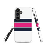 Navy Blue and Hot Pink Classic Surf Stripes Tough Case for Samsung® Phone