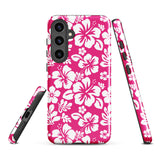 Hot Pink and White Hawaiian Flowers Tough Case for Samsung® Galaxy Phone