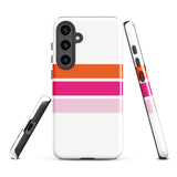 Orange and Pink Classic Surf Stripes Tough Case for Samsung® Galaxy Phone