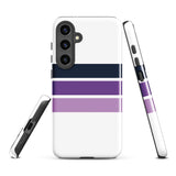 Navy Blue and Purple Classic Surf Stripes Tough Case for Samsung® Galaxy Phone