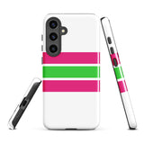 Hot Pink and Lime Green Classic Surf Stripes Tough Case for Samsung® Phone