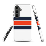 Navy Blue and Orange Classic Surf Stripes Tough Case for Samsung® Phone