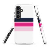 Navy Blue and Pinks Classic Surf Stripes Tough Case for Samsung® Galaxy Phone