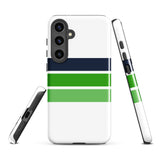 Navy Blue and Greens Classic Surf Stripes Tough Case for Samsung® Galaxy Phone