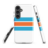 Aqua Blue and Orange Classic Surf Stripes Tough Case for Samsung® Phone