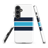 Navy Blue and Aqua Classic Surf Stripes Tough Case for Samsung® Phone