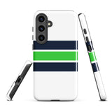 Navy Blue and Lime Classic Surf Stripes Tough Case for Samsung® Phone