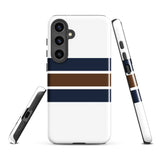 Navy Blue and Brown Classic Surf Stripes Tough Case for Samsung® Phone